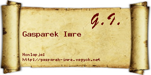Gasparek Imre névjegykártya